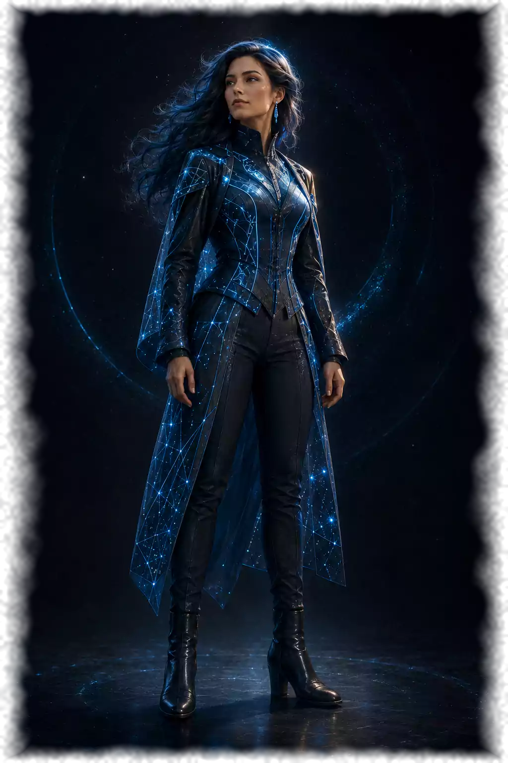 Echo in blue cosmic command attire